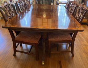 Reproduction Mahogany Banded Dining Table