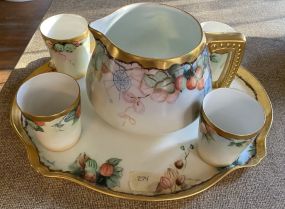 Signed Bavaria Pitcher and Tray Set