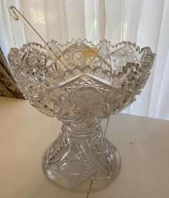 Vintage American Pressed Glass Punch Bowl