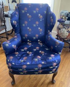 Vintage Queen Anne Wing Back Arm Chair