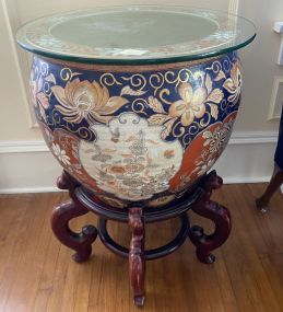 Porcelain Fish Bowl Planter Table