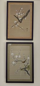 Pair of Chinese Framed Scroll Style Paintings