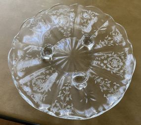 c1930 Fostoria Meadow Rose Footed Plate