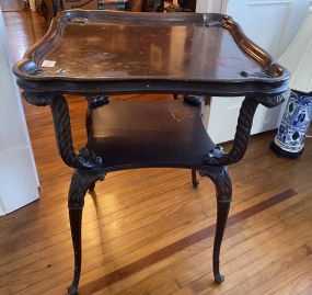 Vintage Mahogany French Style Mahogany Tiered Side Table