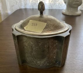 Vintage Silver Plate Vanity Trinket Box