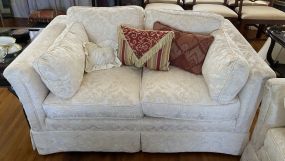Upholstered Two Cushion Floral Loveseat