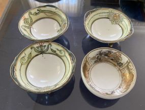 Four Nippon Hand Painted Porcelain Bowls