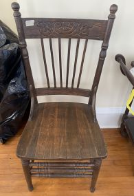 Old Oak Pressed Back Side Chair