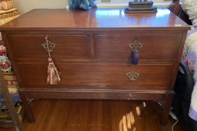 Chinese Chippendale Mahogany Low Boy Chest