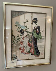 Framed Geisha Girl Artwork
