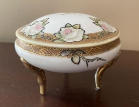 Nippon Hand Painted Porcelain Footed Bowl