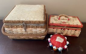 Two Basket with Sewing Accessories