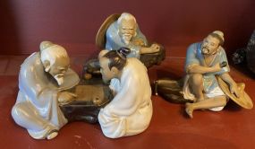 Three Shiwan Mudman Chinese Figurines