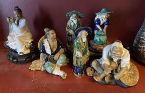 Group of Shiwan Mudman Figurines and Chinese Figurines