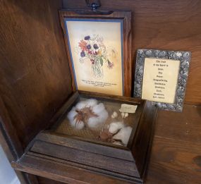 Shadow Framed Cotton, and Two Art Plaque