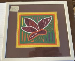 Mola Butterfly Tapestry Framed