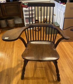 Colonial Style Windsor Writing Arm Chair