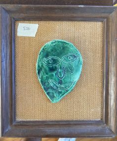 Hand Crafted Framed Pottery Face
