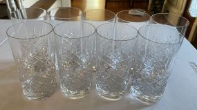 9 Pressed Crystal Drinking Glasses
