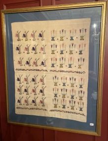 Vintage Embroidered Framed Tea Towels