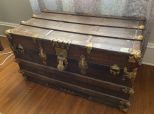 Antique Wood Streamer Trunk