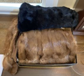 Black Mink Hand Glove and Mink Hand Warmer