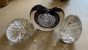 Three Hand Crafted Art Glass Paper Weights