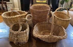 5 Hand Weaved Decorative Baskets