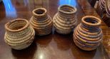 Four Hand Woven Southwestern Olla Style Baskets