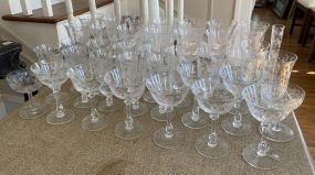 Collection of Cambridge Rose Point Crystal Stemware