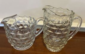 Two Fostoria American Clear Water Pitchers