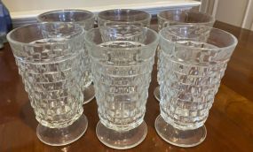 6 Fostoria American Clear Footed Drinking Glasses