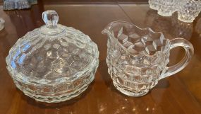 Fostoria American Clear Creamer and Candy Dish