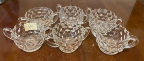 Five Matching Fostoria American Clear Sugars