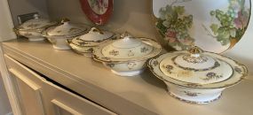 Five Porcelain Covered Vegetable Bowls