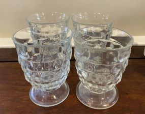 Four Fostoria American Clear Short Goblets