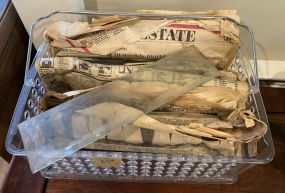 Basket of Small Beveled Glass Pieces