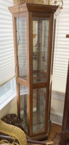 Late 20th Century Oak Curio Cabinet