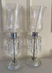Pair of Pressed Glass Candle Holders