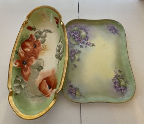 Two Limoges Porcelain Platter and Tray