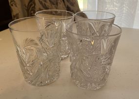 Four Cut Glass Drinking Glasses