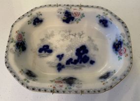 Flow Blue Style Porcelain Platter