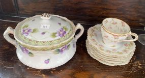 Theodore Haviland Co. Cup and Saucers, and Japan Covered Pot
