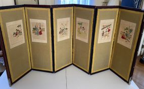 6 Asian Style Wall/Table Panel Screen