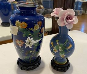 Cloisonné Blue Enamel Vases