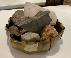 Copper Hand Crafted Bowl and Assorted Stones