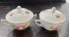 Two Austria Porcelain Covered Sugars