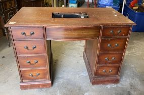 Vintage Mahogany Sewing Machine Working Desk