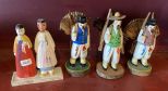 Collection of Korea Hand Carved Wood Figurines