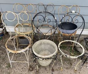 6 Vintage Wrought Iron Ice Cream Chairs